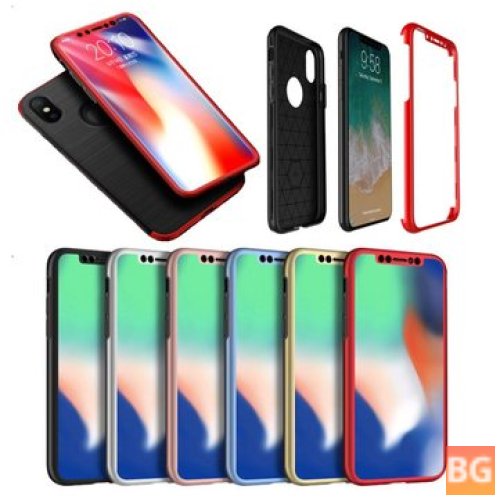 360° Full-Body Brushed Finish Anti-Fingerprint Protective Glass Screen Protector for iPhone X