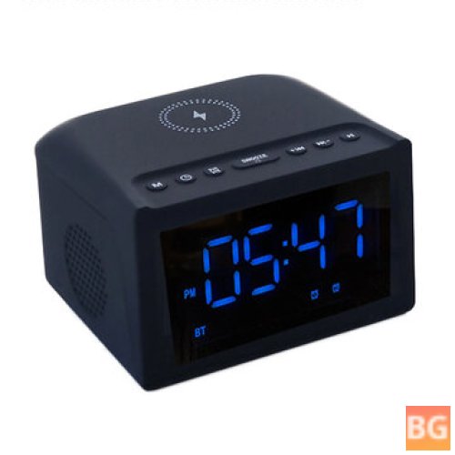 10W Bluetooth 5.0 Portable HiFi Speaker with LED Display and Alarm Clock