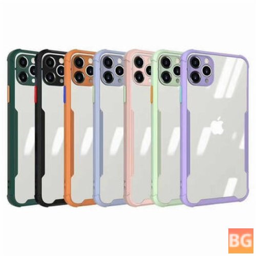 iPhone 12 Pro Max Case with Bumpers and Lens Protector - Clear Acrylic + TPU Frame Shockproof Protective Case Back Cover