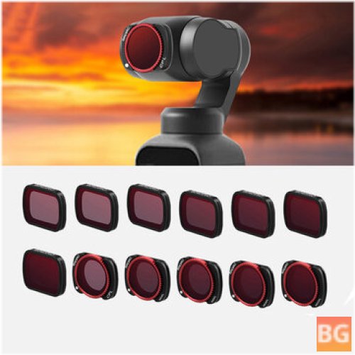 Uruav CB/TB/TR/FB 14 Styles CPL ND8PL ND16PL ND32PL ND64PL/TB ND2-5 Adjustable/TB ND6-9 Adjustable /FB-4IN1/TR-6IN1/TR-3IN1/TR-4IN1CB STAR/CB Light Damage Filters Lens for DJI POCKET2 / OSMO Gimbal Camera