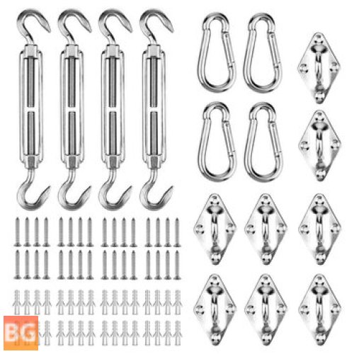Stainless Steel Shade Sail Hardware Set - 80 Pieces