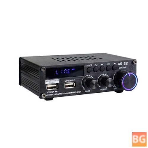 AS-22 Mini Bluetooth Amplifier - 45W MAX RMS 300W Hi-Fi Class D 2 Channel Integrated Amp