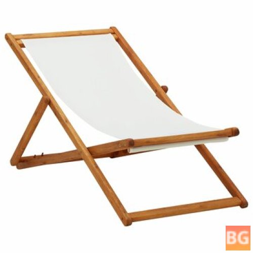 Beach Chair with Wood and Fabric Design