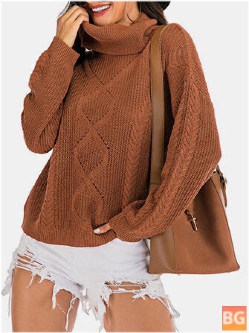Women Solid Color Pullover Sweater