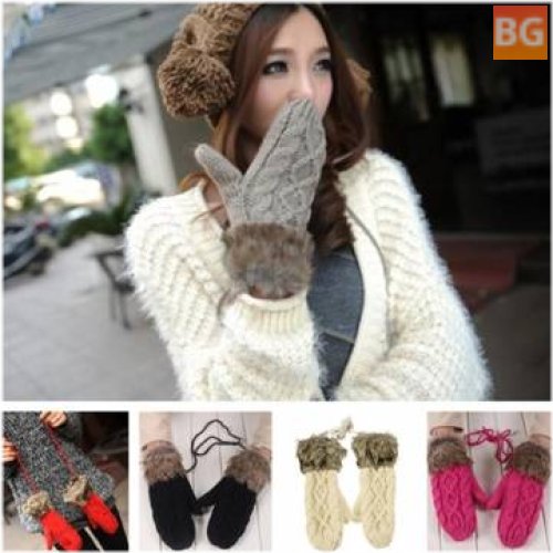 Womens Gloves with Thickenened Wool