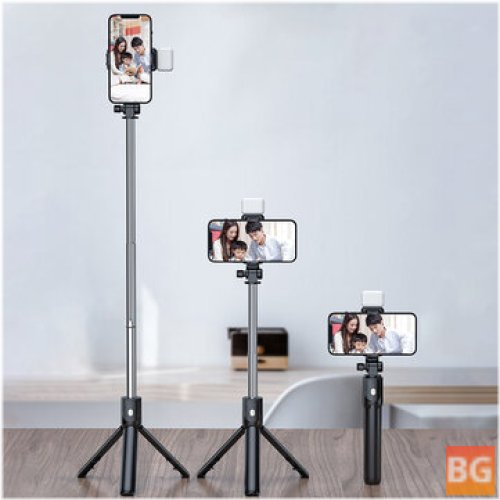 Extendable Bluetooth Tripod Selfie Stick with LED Fill Light for Mobile Phone