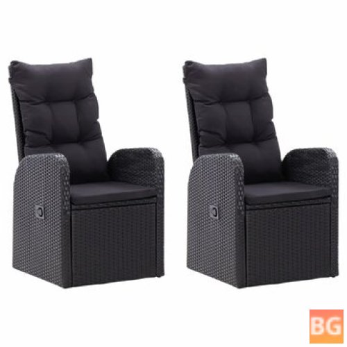 2 Pcs Reclining Garden Chairs with Cushions and Pillows