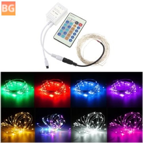 12V 50LED Silver Wire Christmas String Light with Remote Control