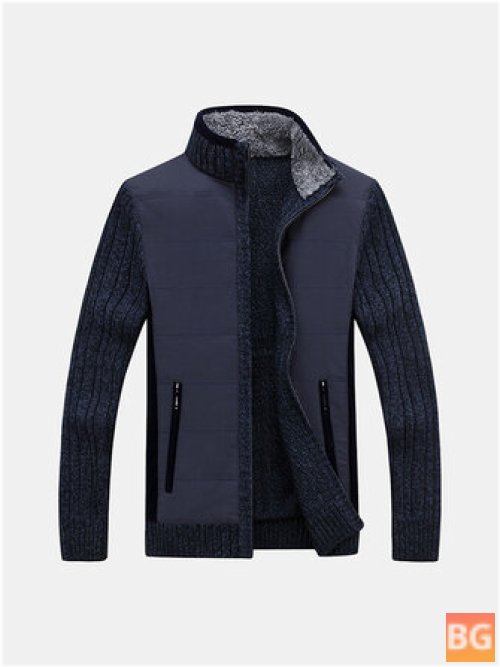 Winter Mens Plus Size Coat Cashmere Thick Jacket