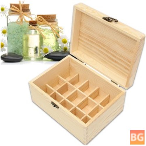 Box for 15 Natural Wood Grids Essential Oils
