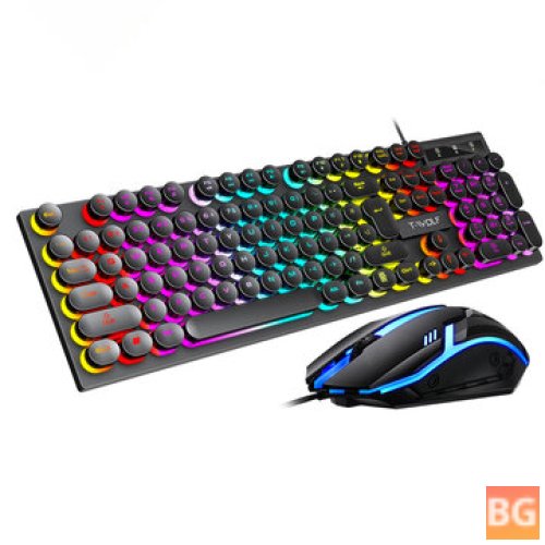 Punk Style Gaming Keyboard & Mouse Combo with Back Lighting- WOLF TF270