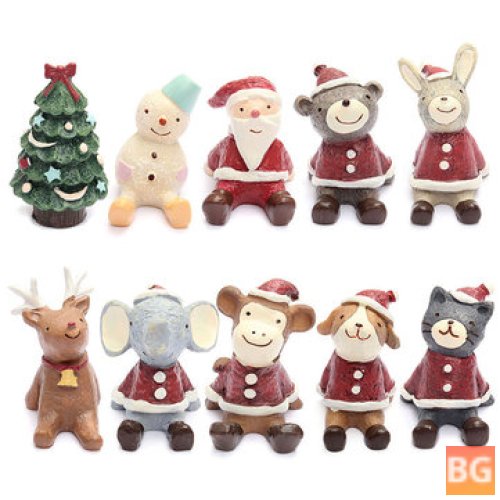 Wedding Santa Decorations for Home - Cute Resin Animals
