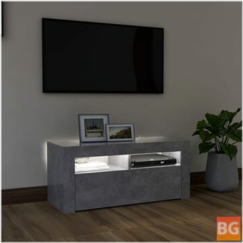 TV Cabinet with LED Lights - Gray 35.4