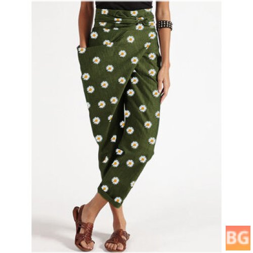 Pants with Pocket - Daisy Floral Print