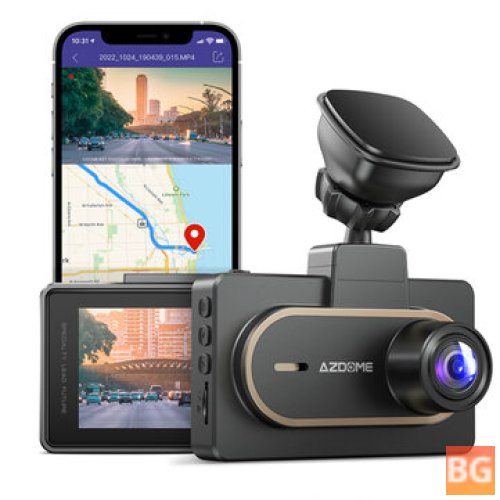 AZDOME M27 Car DVR 2K FHD 1440P Dash Cam with GPS, WIFI, 3Inch IPS Screen, and G-Sensor
