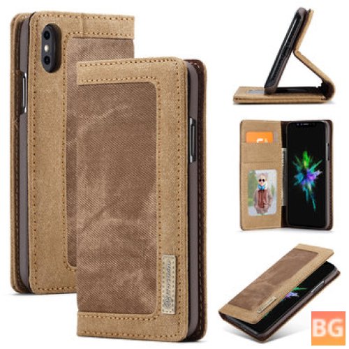 Basic Wallet for iPhone XS Max with Tassel and Brown Stitched Design