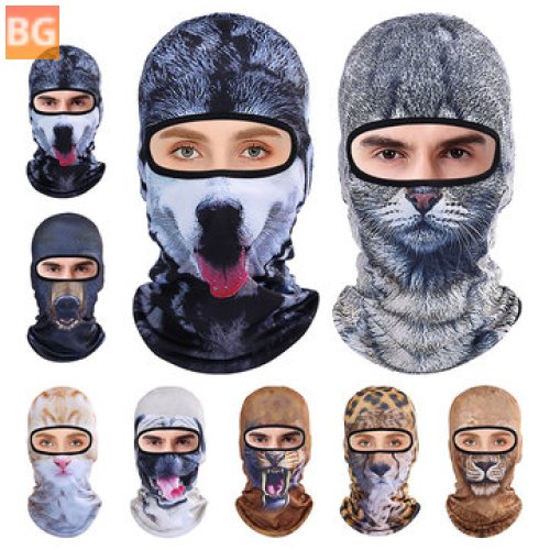3D Animal Full Face Mask Hat for Outdoor Sports