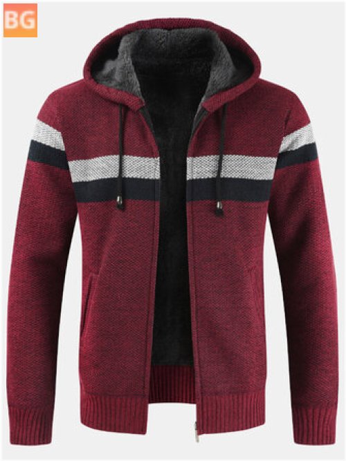 Zip Front Hooded Cardigan with Pocket