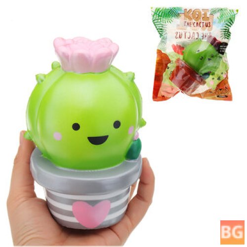 Momocuppy Cactus Flower Pot Squishy 18cm Slow Rising with Packaging Collection Toy
