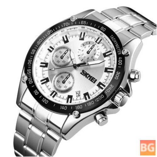 Date Display Men's SKMEI 1393 Stainless Steel Business Style Waterproof Watch