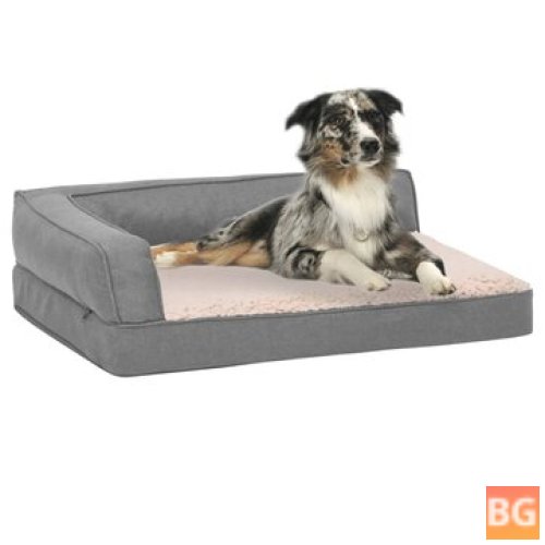 Dog Bed - Ergonomic Linen Look - Gray