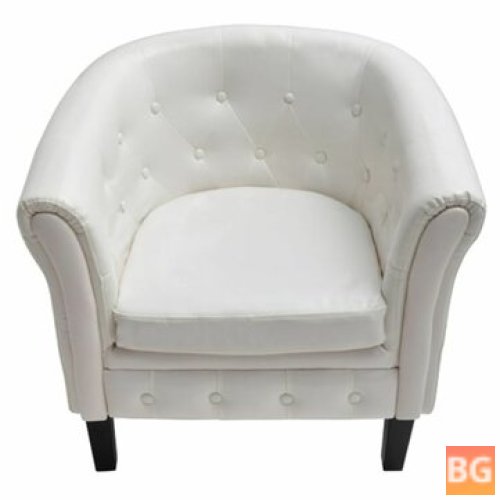 Tub Chair - White Faux Leather