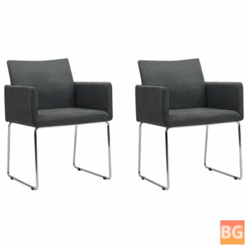 Dining room chairs 2 pc fabric light gray