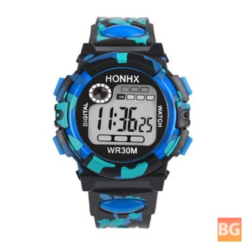 HONHX 62 Fashion Men's Watch with a Luminous Date and Multi-function Camouflage Sport Digital Watch