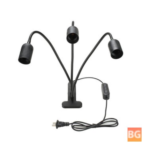 Triple-Headed LED Work Light with Clip Base-US Plug and Switch