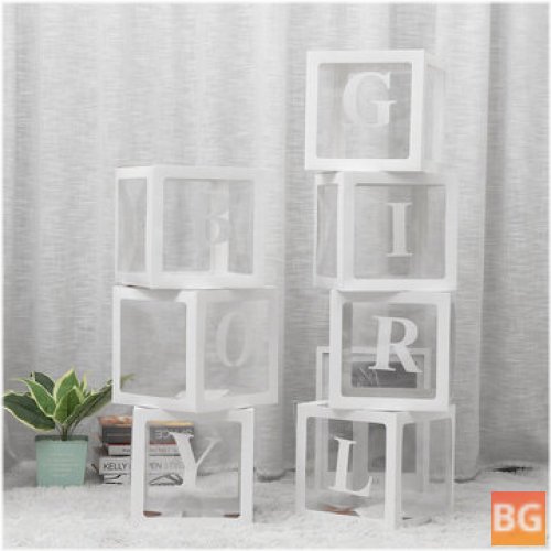 Transparent Alphabet Girl Box Balloons - Baby Shower Decorations - Gender Reveal - Boy Girl One Year Old