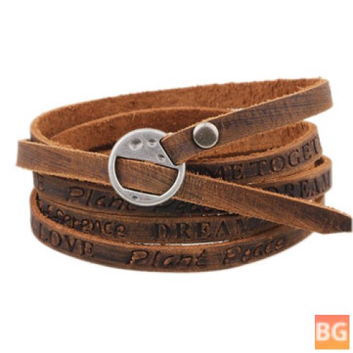 Punk Leather Wristband with Multilayer - Simple