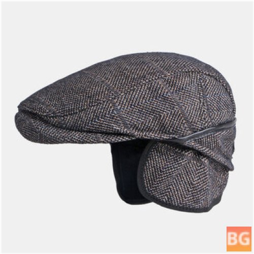 British Retro Thicken Warm Beret Cap with Ear Protection