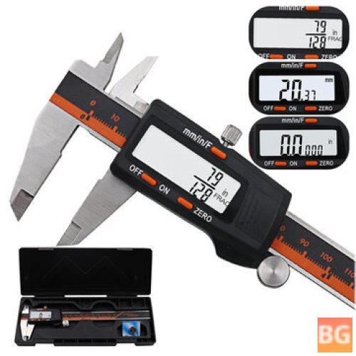 Stainless Steel Digital Caliper - 6 Inch LCD Display - Accurate Fractions, MM, and Inches