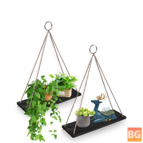 Wall Mounted Rope Rack with Shelf - 2/3PCS