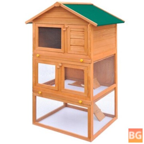 vidaXL 170161 Outdoor Rabbit Hutch - 3 Layers Wood Pet Supplies Dog House Pet Home Cat Bedpen Fence Playpen