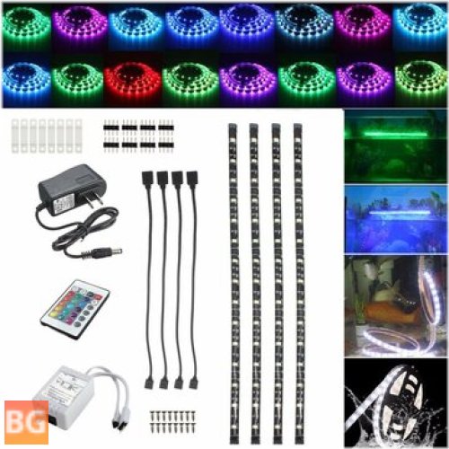 RGB LED Strip Light with Remote Control and Power Adapter