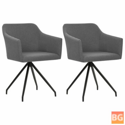 Rotating Gray Fabric Dining Chairs (2 Pack)