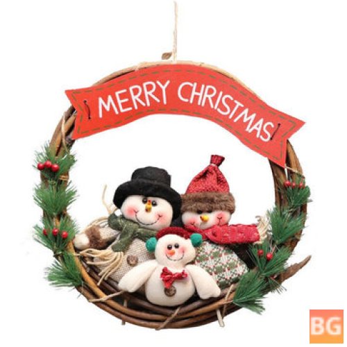 Wreath Garland with Santa Claus and Snowman