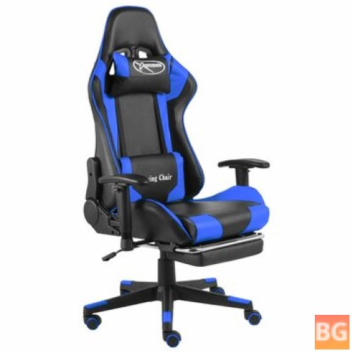 Game chair with footrest blue