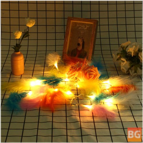20 LED Colorful Feather String Fairy Holiday Light - DC4.5V