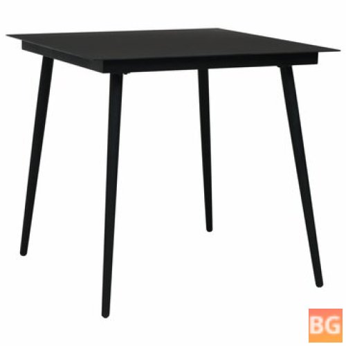 Black Dining Table with Glass Top 31.5