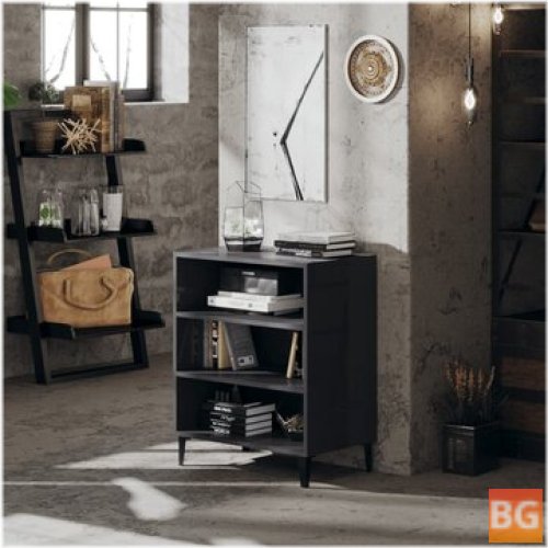 Chipboard Storage Cabinet with Metal Legs - for Displaying Decorative Objects, Photo Frames, or Potted Plants