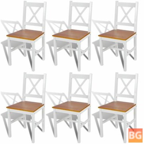 6-Piece Table Chairs with White Legs