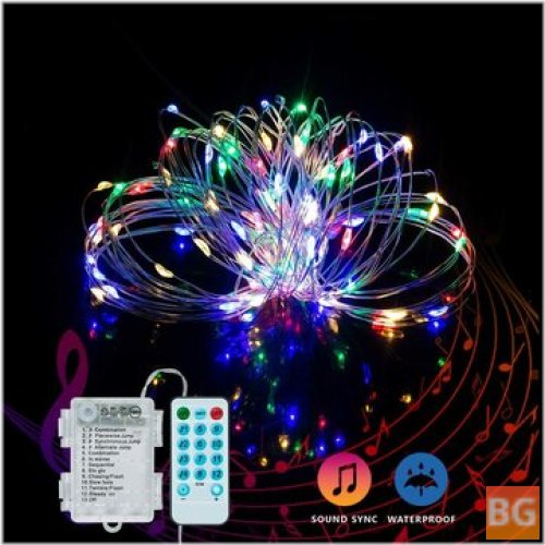 YOZATIA 50/100LEDs 12-Mode Christmas String Lights with Remote Control for Home Party or Birthday Party