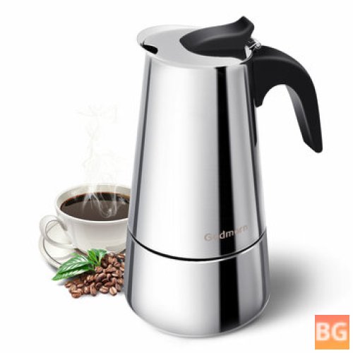 Espresso Maker with Moka Pot and Stainless Steel Tube - 450ml/15oz/9 cup