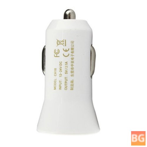 CH18A 5V Car Charger for iPhone/Samsung - 2.1A