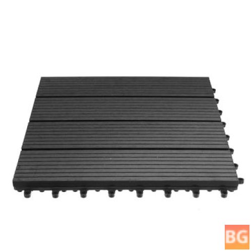 6-Pack of Outdoor Wood-Plastic Composite Interlocking Decking Tiles - Anti-Skid Swimming Pool Floor Mat