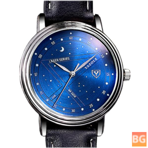 YAZOLE 366 Fashion Men Quartz Watch - Casual Stars Pattern Dial Wrist Watch
