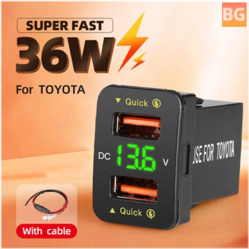 12-volt Car Charger With Meter - For Mobile Phones
