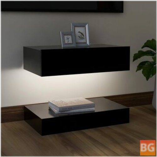 TV Cabinet with LED Lights - Black 23.6" x 13.8